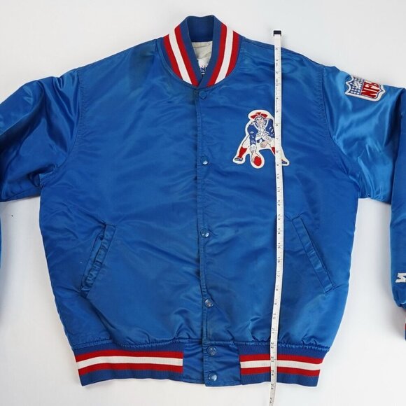 New England Patriots Satin Starter Bomber Jacket - Mens Medium - Vintage 80s/90s - Picture 11 of 11